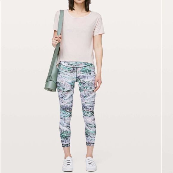 LULULEMON Wunder Under Hi Rise Tight Gray Print 6 - Picture 5 of 7